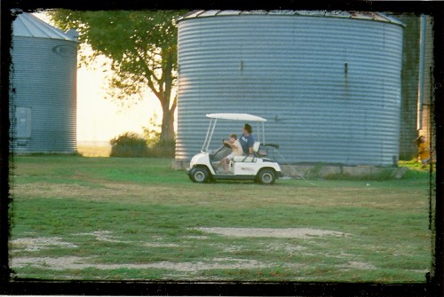 Paul driving the golf cart